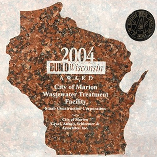 2004 Build Wisconsin City of Marion Wastewater Treatment Facility Award