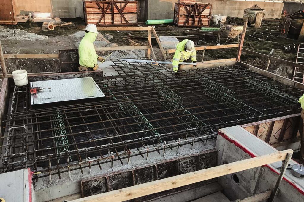 Staab employees working on a structure