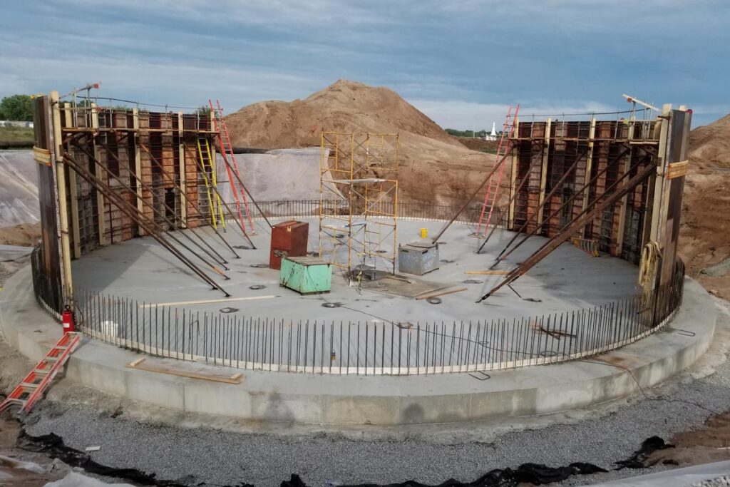 Wastewater treatment facility under construction